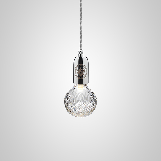 Lighting Clear Crystal Bulb Pendant Polished Chrome