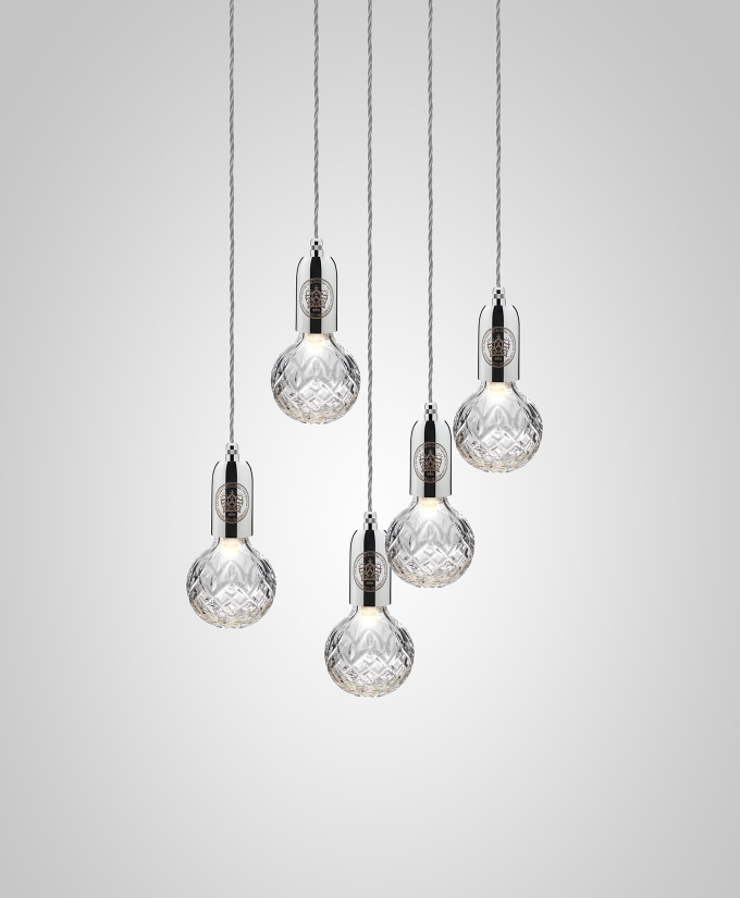 Crystal Bulb Chandelier 5 Piece
