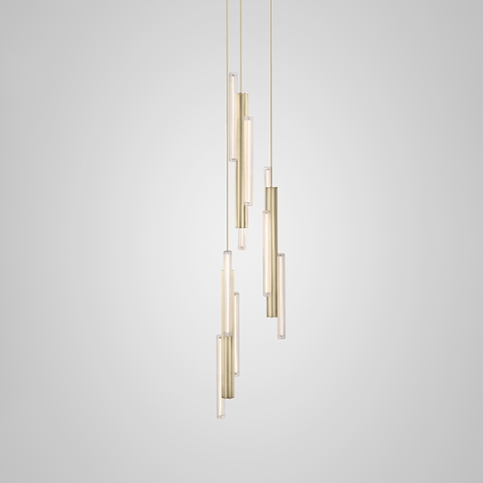 S Hail 3 light Short 3 piece Chandelier gold2